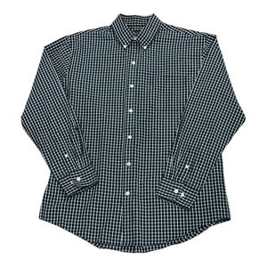 Arrow Shirt Mens Medium Navy Blue Check Plaid Button Down Long Sleeve Casual